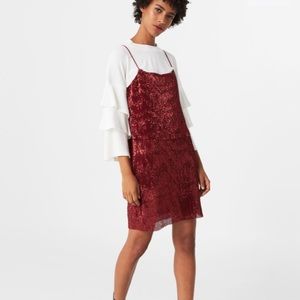 Mango sparkly metallic holiday dress Christmas